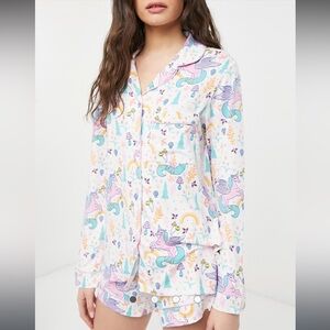 ASOS Chelsea Peers unicorn pajama set